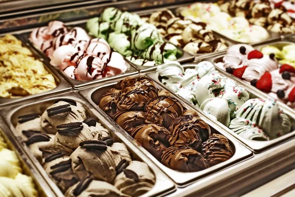 Différents types de crème glacée — Photo