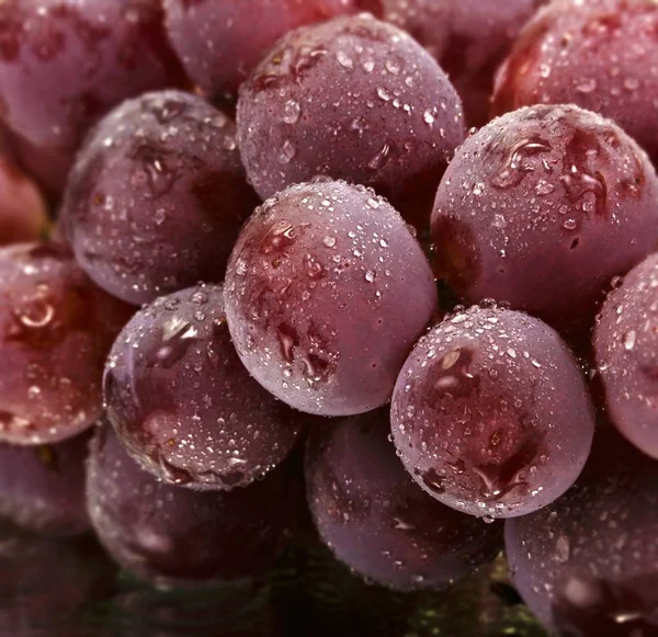 Rode druiven met druppels water — Stockfoto