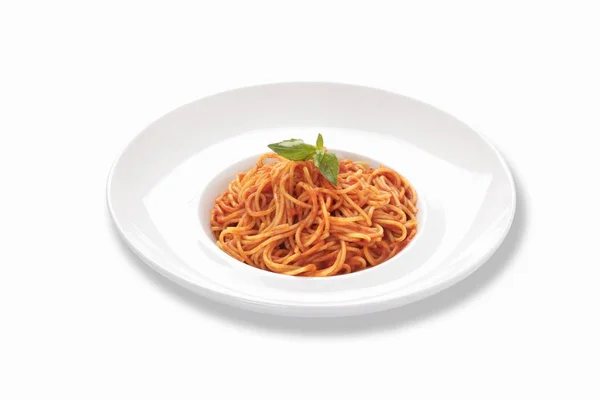 Spaghetti met tomatensaus — Stockfoto