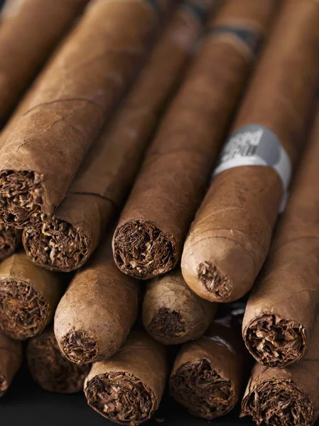 Closeup View Brown Cigars Heap — Stock Photo, Image