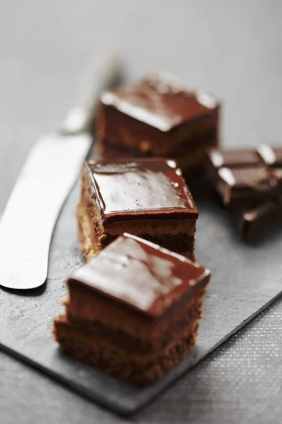 Chocoladetaart pleinen — Stockfoto
