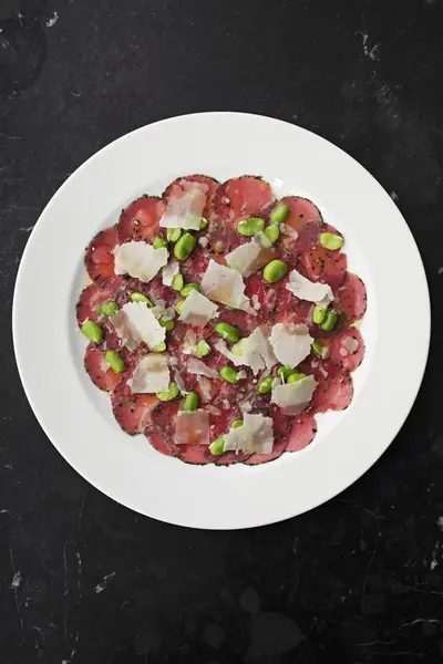 Cured meat with Parmesan — Stock Photo, Image