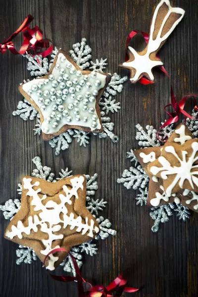 Gingerbread stars decorations — Stock Photo, Image