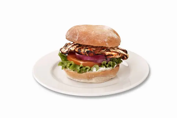Burger z kurczaka z jalapeos — Zdjęcie stockowe