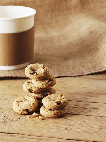 Stack of oat biscuits — Stock Photo, Image