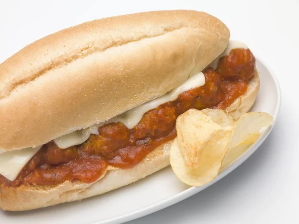 Gehaktbal sub sandwich — Stockfoto