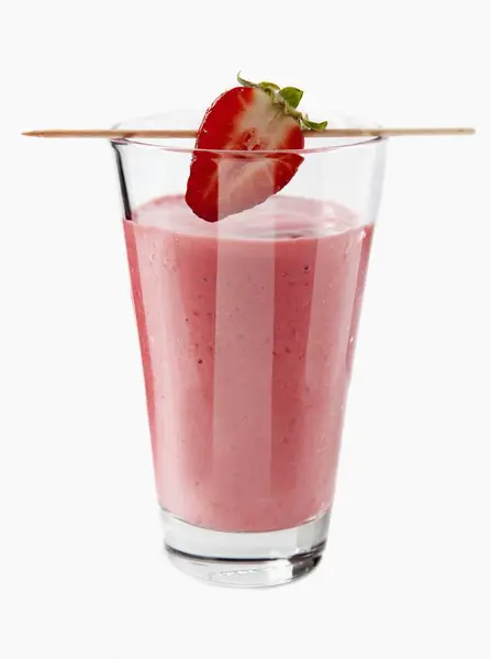 Strawberry on a cocktail stick — Stock Photo, Image