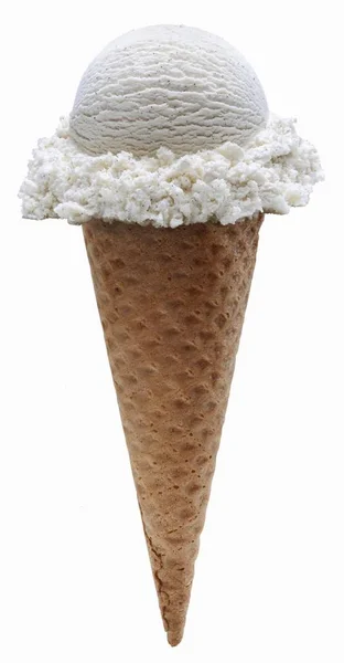 香草冰淇淋锥形 — 图库照片