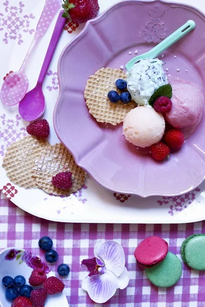 Fresh peppermint ice cream — Stock Photo, Image