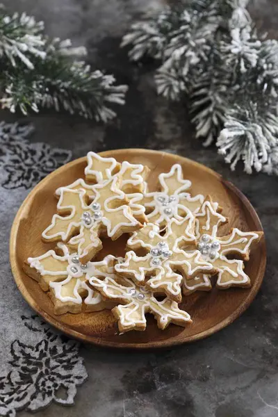 Christmas shortbread with sugar — Stock Photo, Image