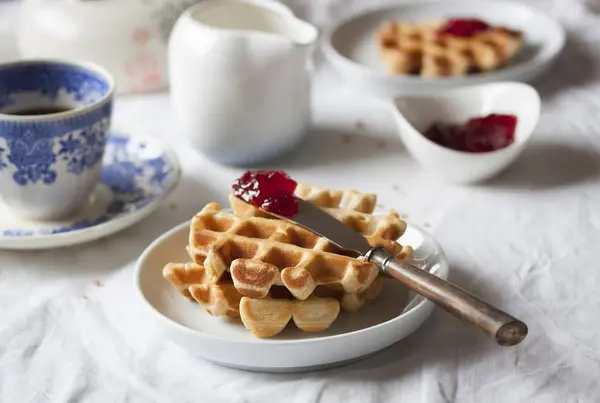 Cornflour and spelt waffles — Stock Photo, Image