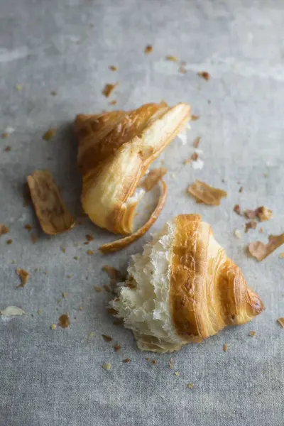 Broken butter croissant — Stock Photo, Image