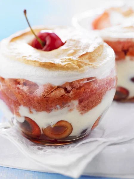Cherry Charlotte served in a verrine — Stock Photo, Image