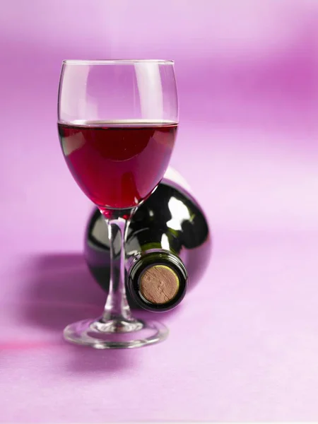 Bottle and glass of wine — Stock Photo, Image