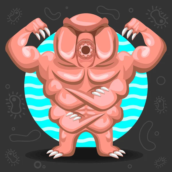 Tardigrade víz medve illusztráció — Stock Vector