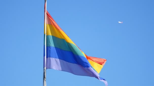 Tres vídeos de bandera del arco iris en 4K — Vídeo de stock