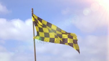 4 k Sarı ve siyah damalı bayrak video
