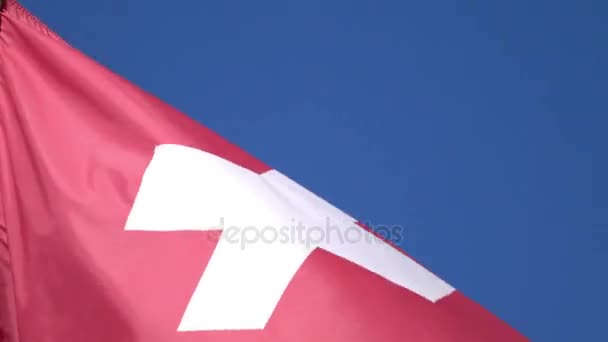 Dwa filmy z flaga Szwajcarii w 4k — Wideo stockowe