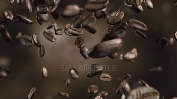 Vídeo de animação de cair grãos de café-loopable fundo em 4K — Vídeo de Stock