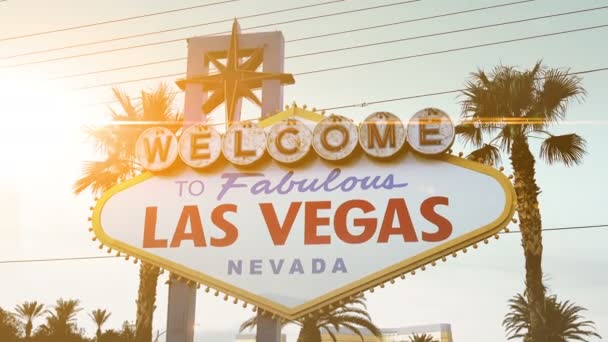 Willkommensvideo zum fabelhaften Las Vegas Willkommensschild in 4k — Stockvideo