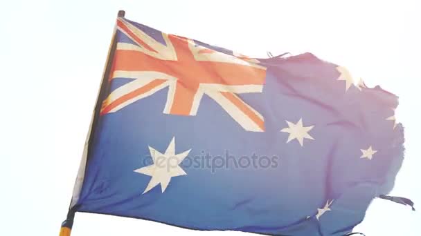 Film australijski flagi w 4k — Wideo stockowe