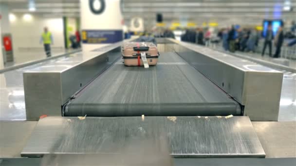 Vídeo del carrusel de equipaje en el aeropuerto en 4K — Vídeos de Stock