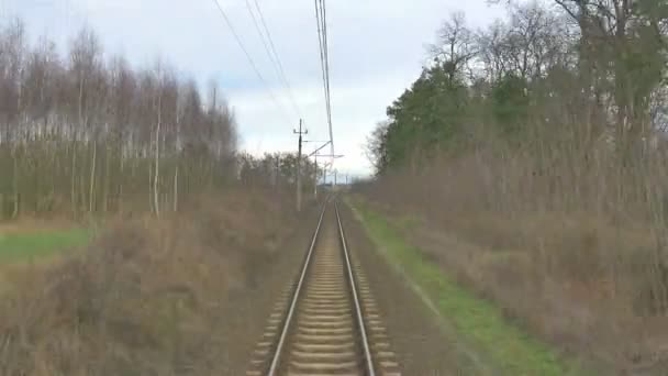 Железнодорожная трасса в 4K — стоковое видео