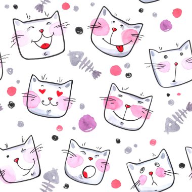 şirin yavru kedi ile Seamless Modeli.