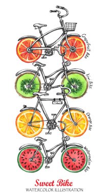taze meyve tekerlekli bisikletler