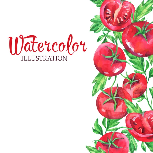 Padrão de tomates pintados à mão — Fotografia de Stock