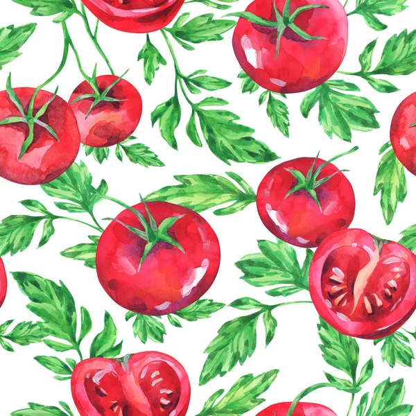 Ručně malované rajčata vzor — Stock fotografie