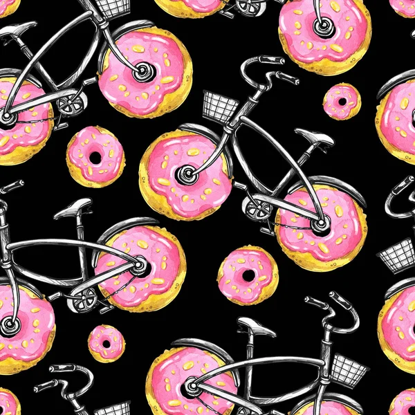 Vélos à motifs avec roues à beignets — Photo