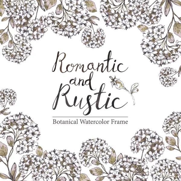 Acuarela romántica marco floral —  Fotos de Stock