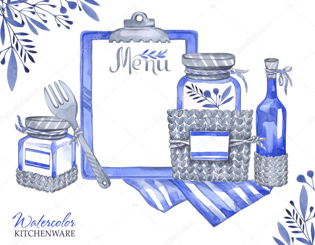  illustration with isolated glass jars