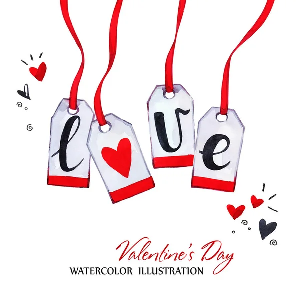 Cartão de dia de São Valentim desenhado à mão . — Fotografia de Stock