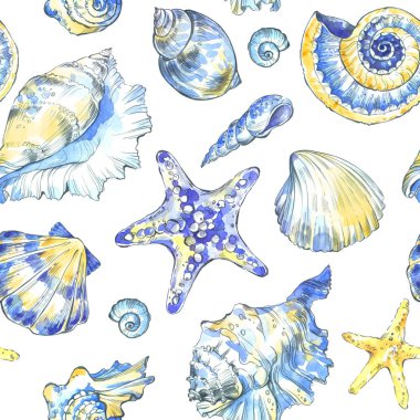 El boyalı deniz kabuklarını desen.