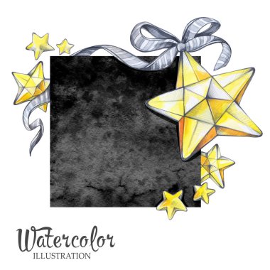 El altın yıldız çerçeve boyalı