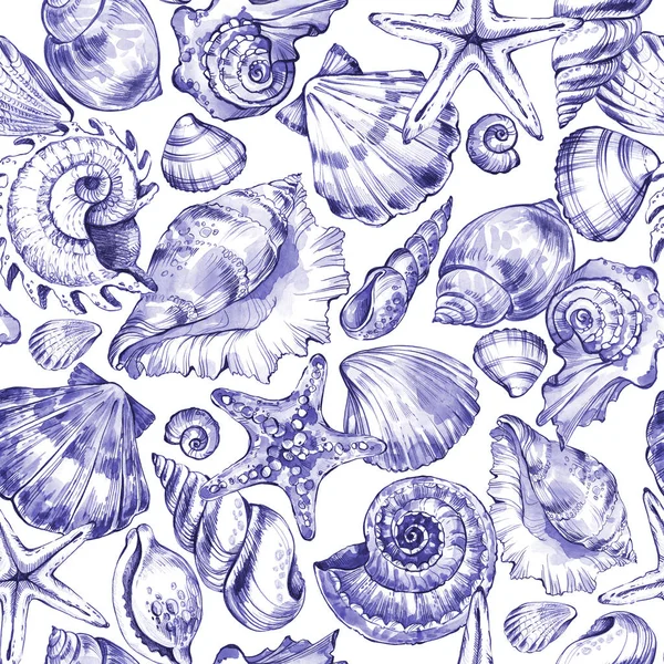 手塗られた貝殻のパターン. — ストック写真
