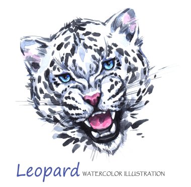 Suluboya kükreyen leopar 