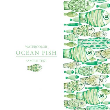 Balıklar ile kesintisiz dikey kenarlık