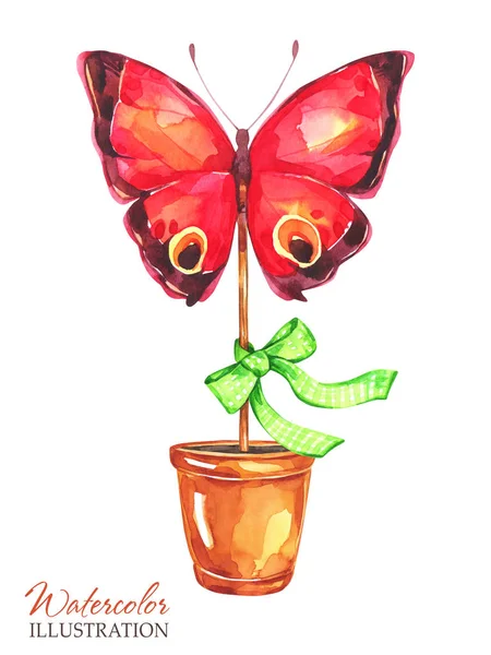 Handgeschilderde vlinder. — Stockfoto