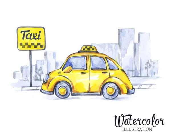 Mini taxi pintado a mano en la ciudad . —  Fotos de Stock