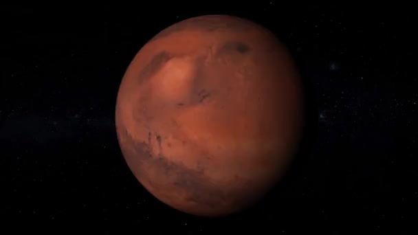 Планета Марс вращается — стоковое видео
