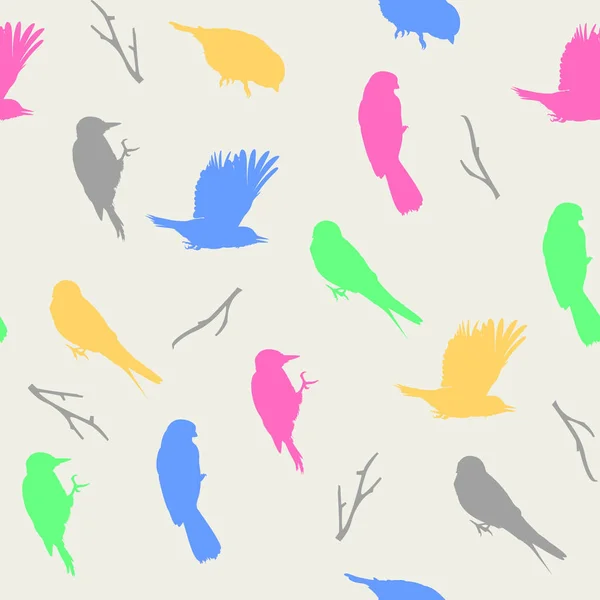 Vector illustration of light pastel pattern with birds