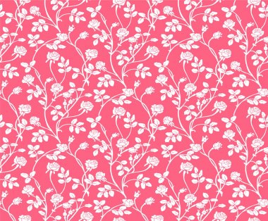 Pembe ve beyaz sorunsuz çiçek deseninin Vector Illustrator