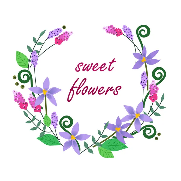 Renkli çiçek çelenk vektör çizim