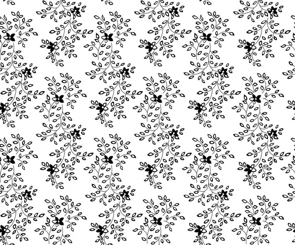 Vector illustration of black and white flower pattern — Stock Vector