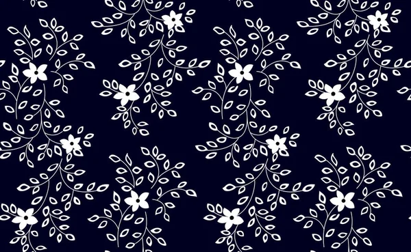Векторная иллюстрация черно-белых маленьких цветов. Бесшовный рисунок — стоковый вектор