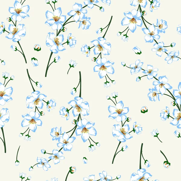 Vektoros illusztráció tavasz virága ág minta — Stock Vector