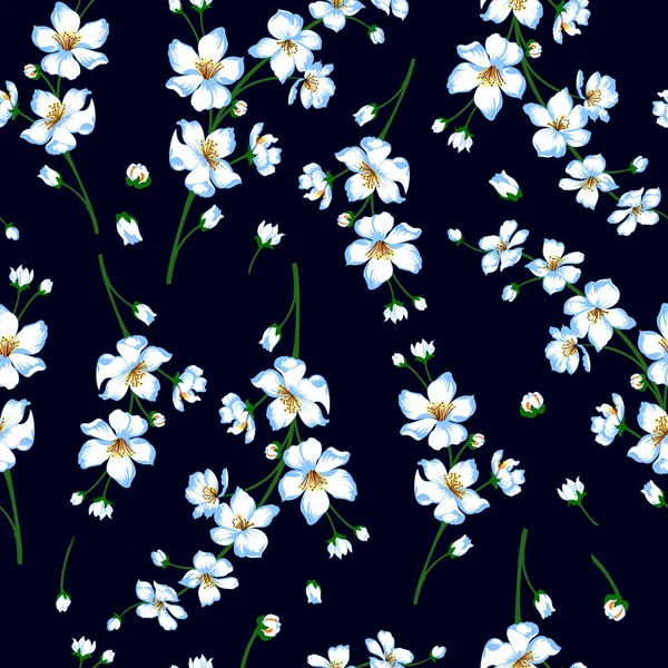 Векторная иллюстрация бесшовного рисунка цветущей весны — стоковый вектор